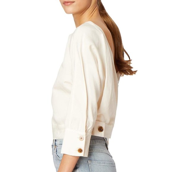 Habitual Wythe Deep V-Back Top - White - Sz L - Picture 3 of 8